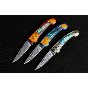 Colorful little fish no lock folding knife with Aluminum handle UD402398